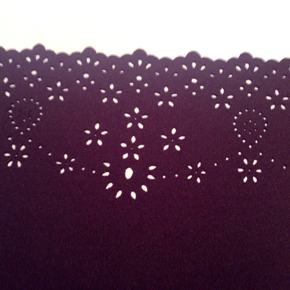 Ann Taylor Black Knit Skirt with Laser Cut Hem
